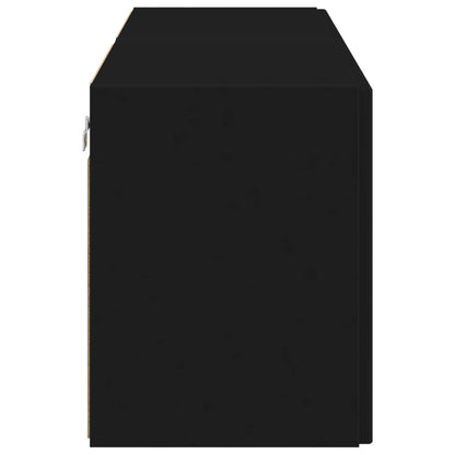 Tv Wall Cabinet 2 Pcs Černá Kompozitní Dřevo