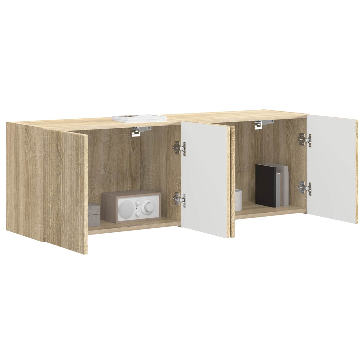 Tv Wall Cabinet 2 Pcs Sonoma Dub Kompozitní Dřevo