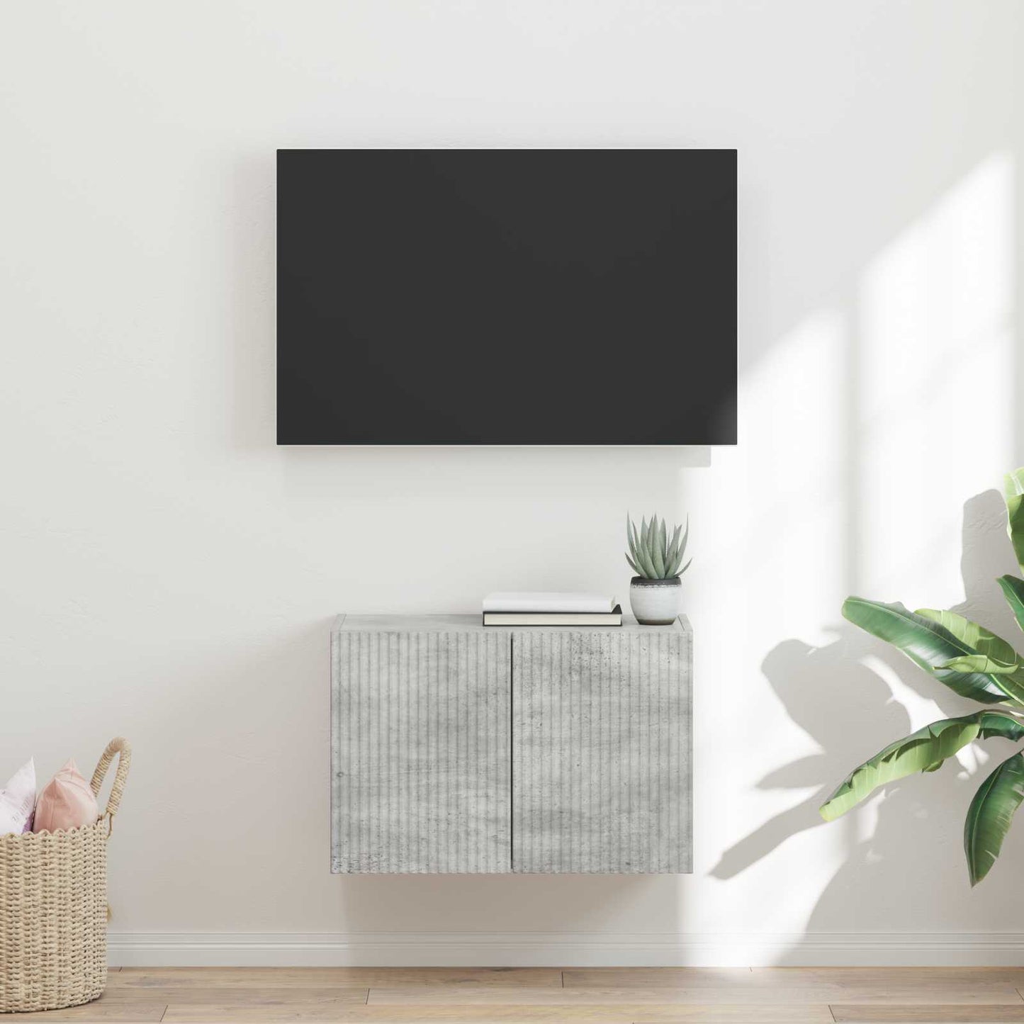 Tv Wall Cabinet 59,5 X 31 X 40 Cm Betonově Šedá