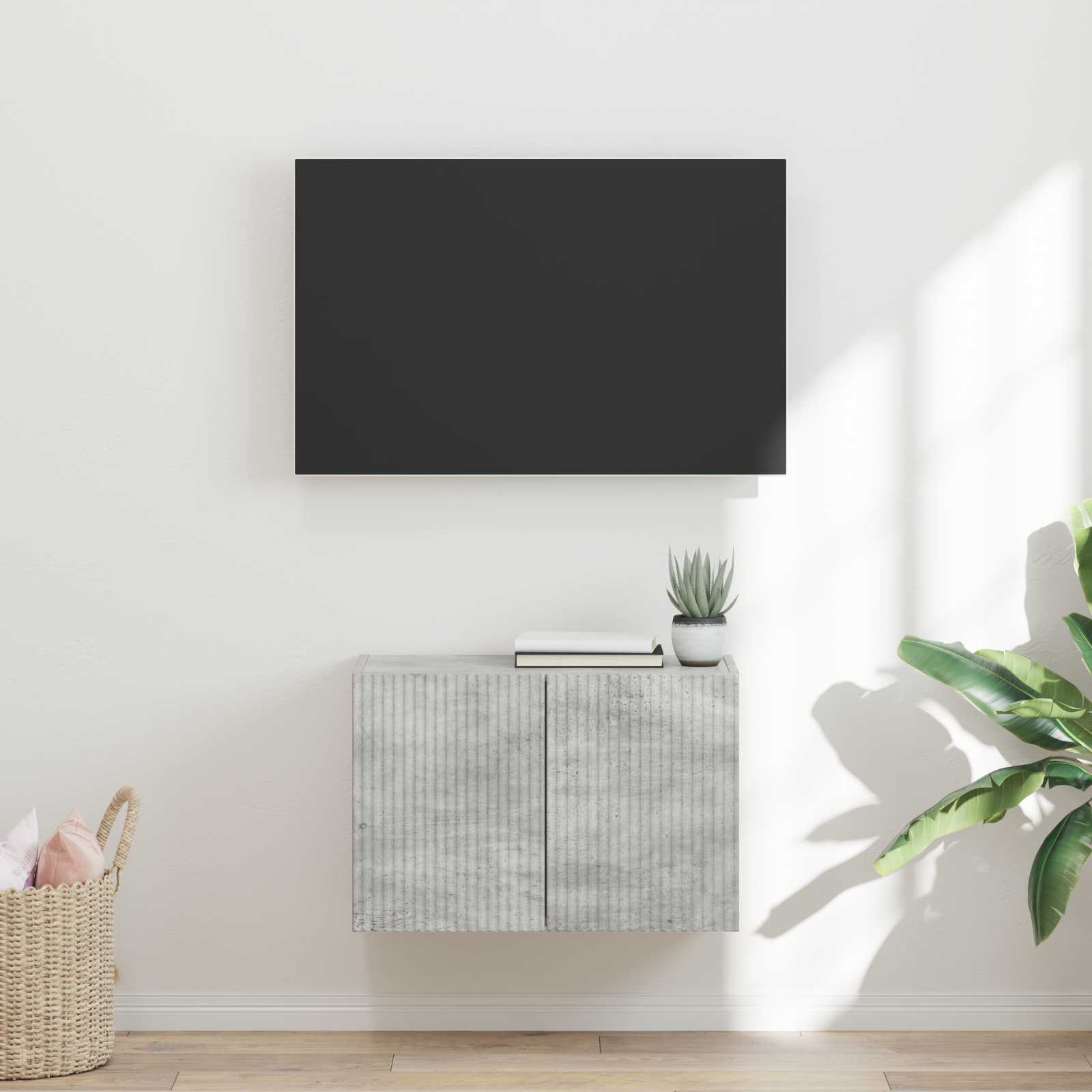 Tv Wall Cabinet 59,5 X 31 X 40 Cm Betonově Šedá