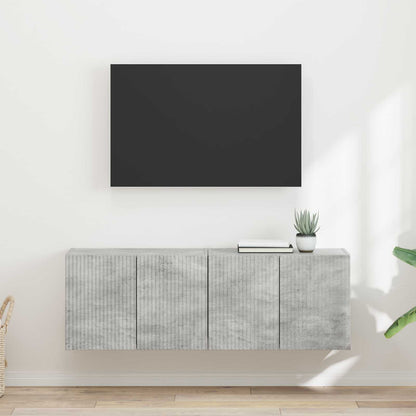 Tv Wall Cabinet 2 Pcs Betonově Šedá Kompozitní Dřevo