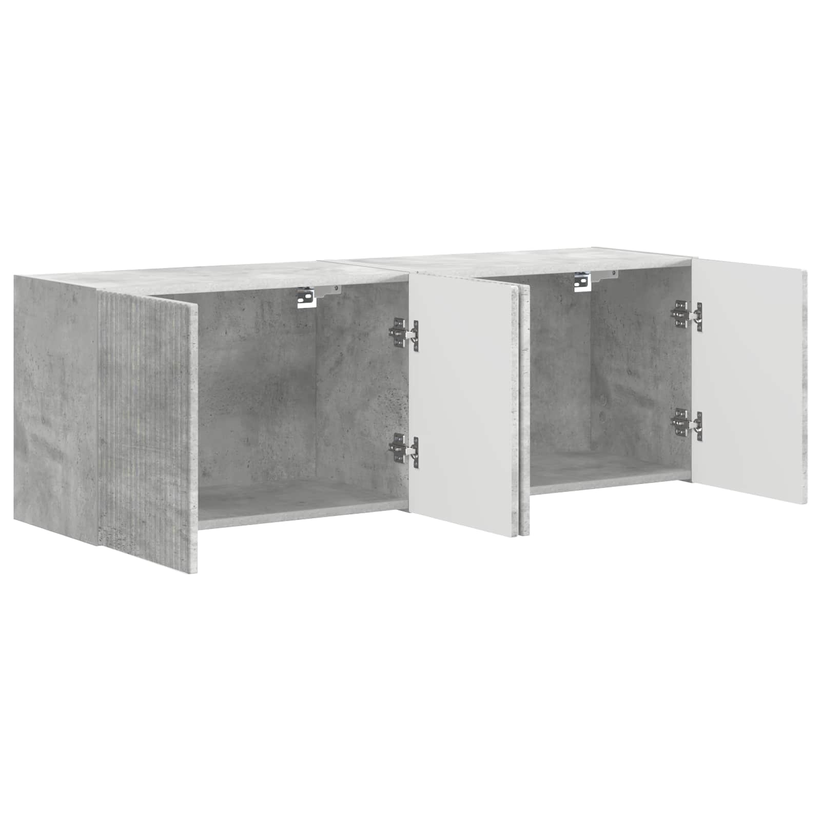 Tv Wall Cabinet 2 Pcs Betonově Šedá Kompozitní Dřevo