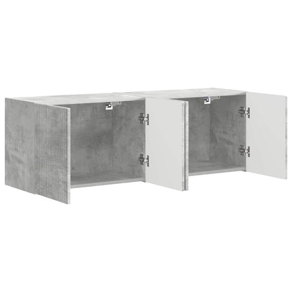 Tv Wall Cabinet 2 Pcs Betonově Šedá Kompozitní Dřevo
