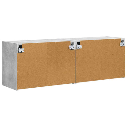 Tv Wall Cabinet 2 Pcs Betonově Šedá Kompozitní Dřevo