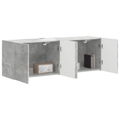 Tv Wall Cabinet 2 Pcs Betonově Šedá Kompozitní Dřevo