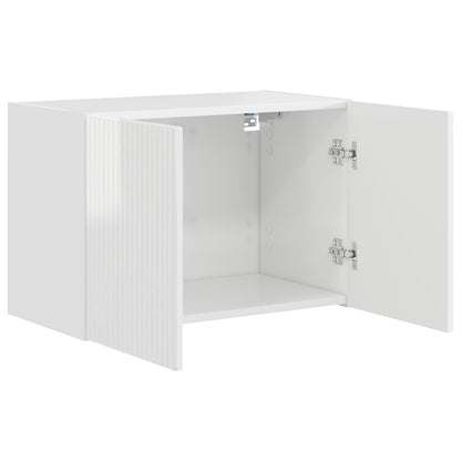 Tv Wall Cabinet 59,5 X 31 X 40 Cm Vysoce Lesklá Bílá