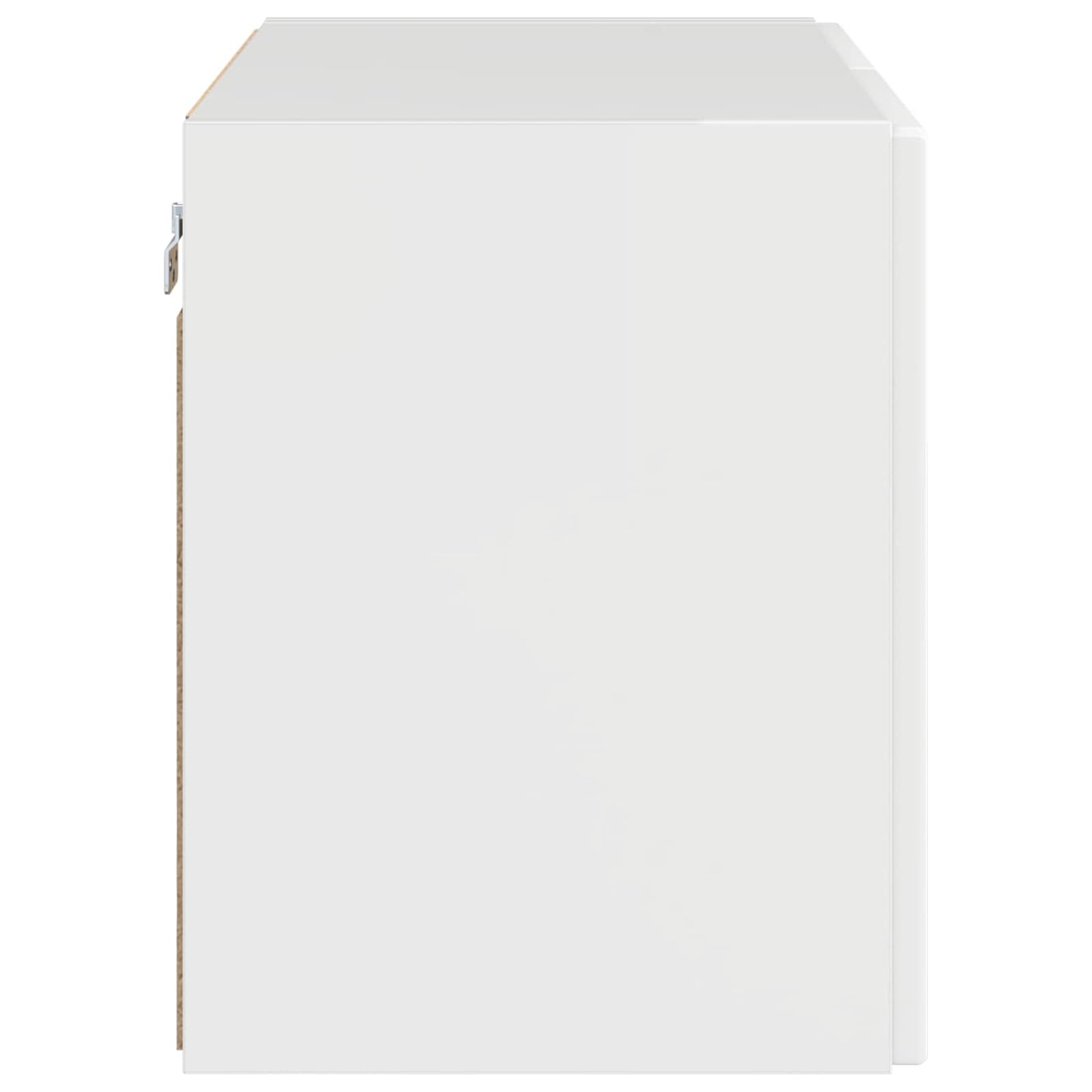 Tv Wall Cabinet 59,5 X 31 X 40 Cm Vysoce Lesklá Bílá