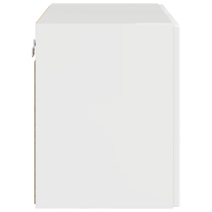 Tv Wall Cabinet 59,5 X 31 X 40 Cm Vysoce Lesklá Bílá