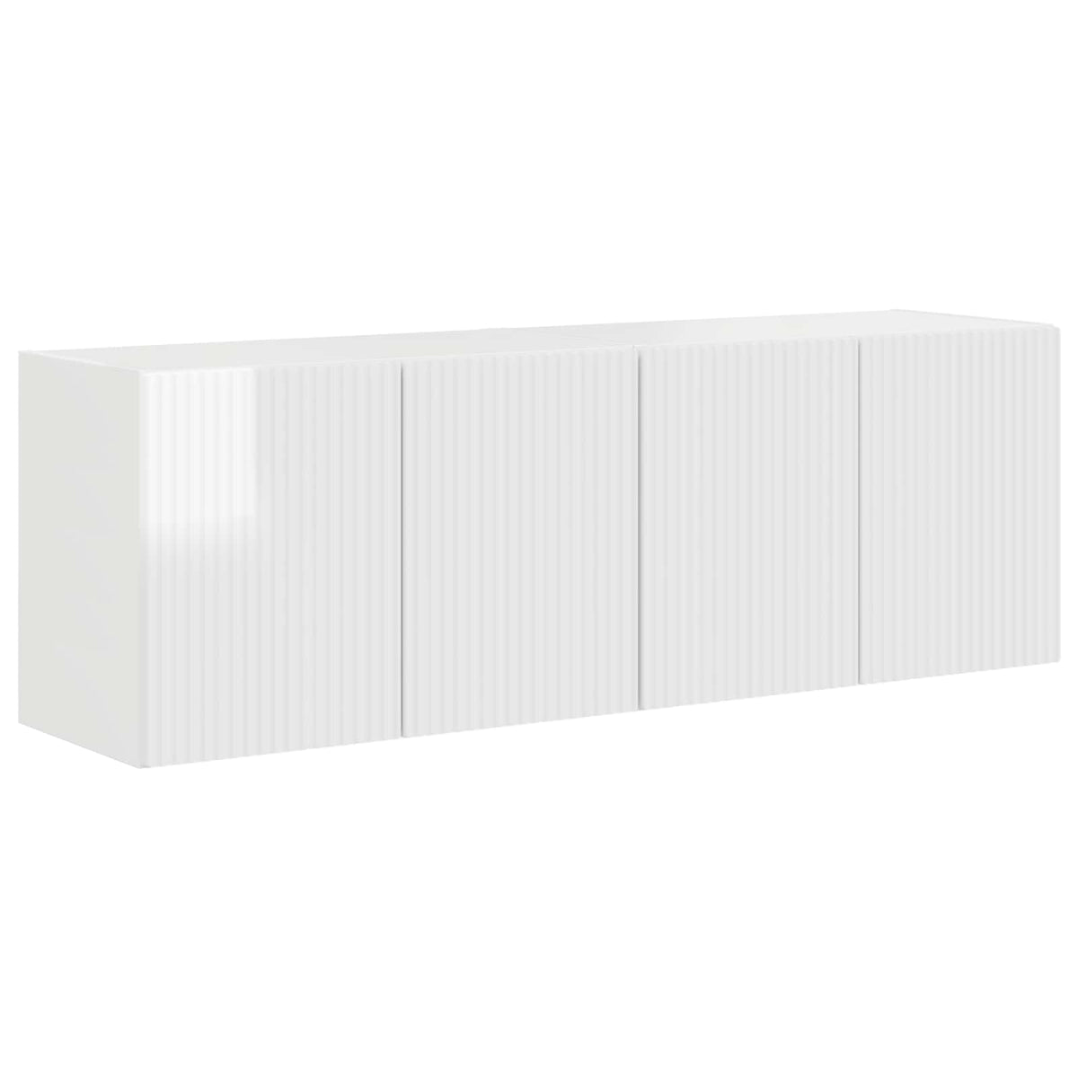 Tv Wall Cabinet 2 Pcs Vysoce Lesklá Bílá Kompozitní Dřevo