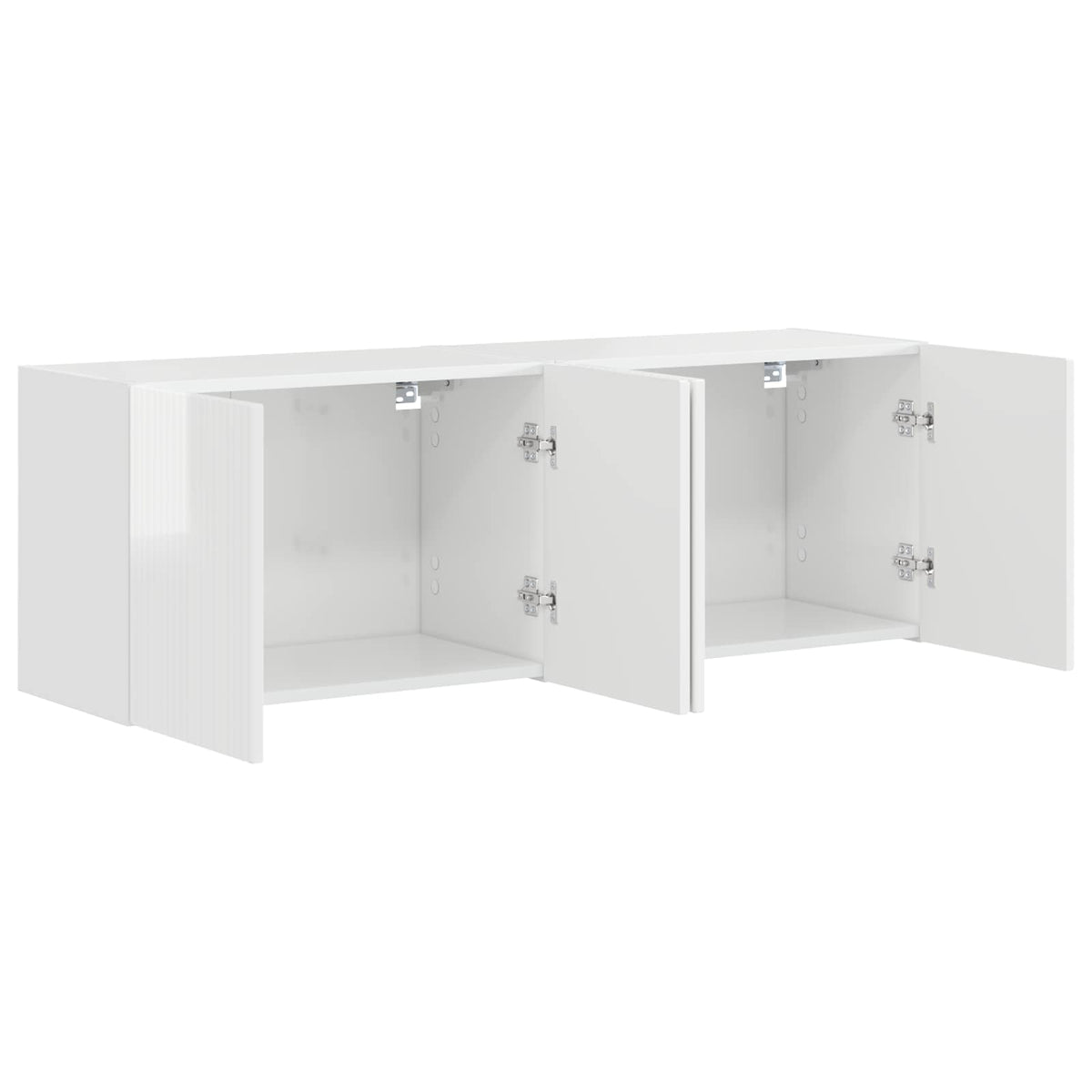 Tv Wall Cabinet 2 Pcs Vysoce Lesklá Bílá Kompozitní Dřevo
