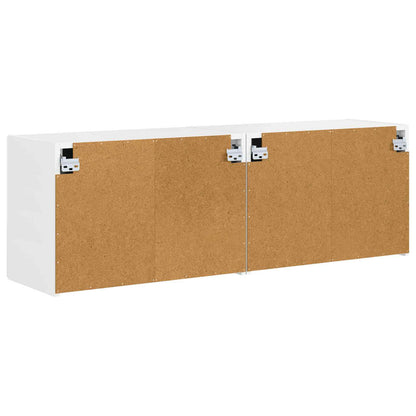 Tv Wall Cabinet 2 Pcs Vysoce Lesklá Bílá Kompozitní Dřevo