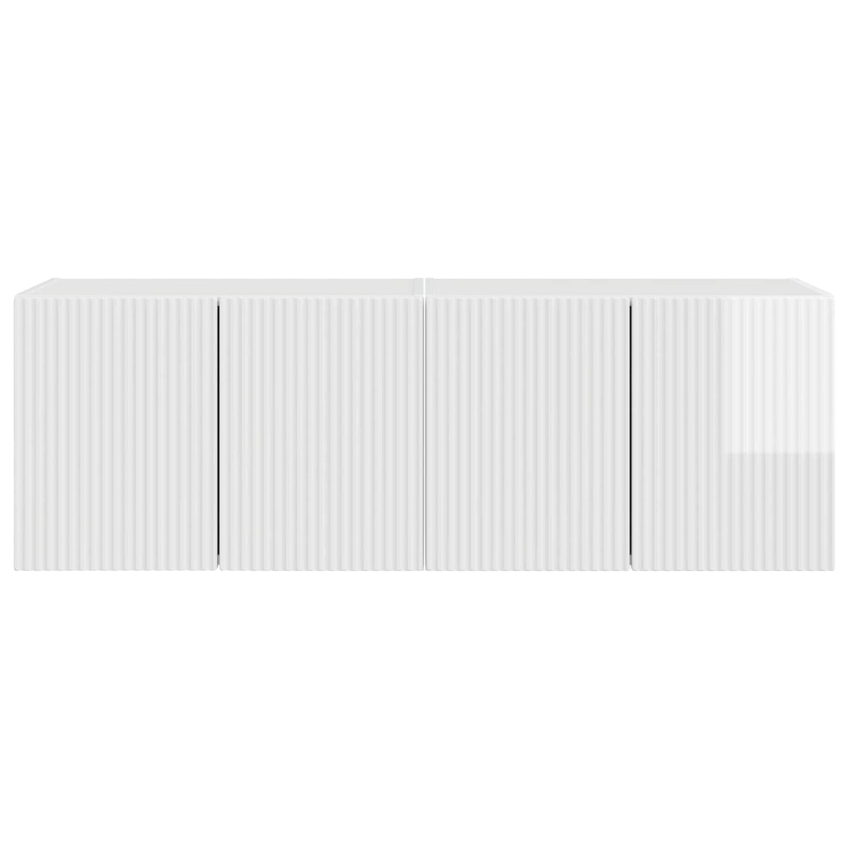 Tv Wall Cabinet 2 Pcs Vysoce Lesklá Bílá Kompozitní Dřevo