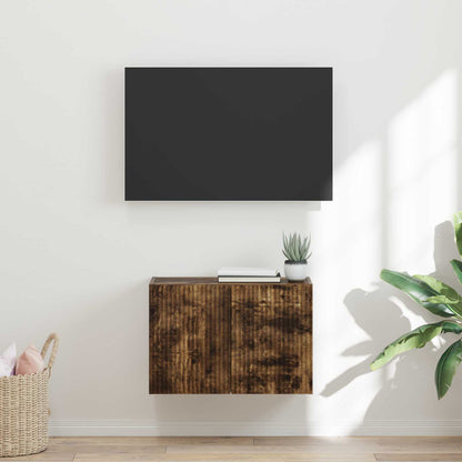 Tv Wall Cabinet 59,5 X 31 X 40 Cm Kouřový Dub Kompozitní Dřevo