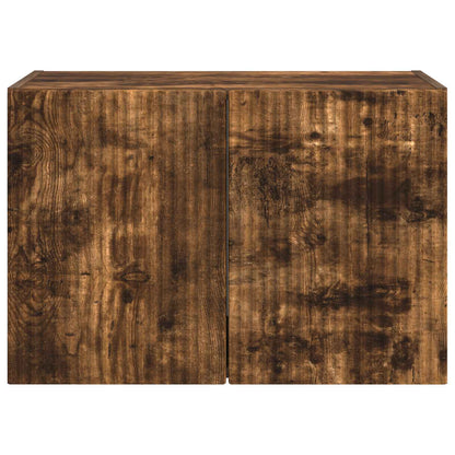 Tv Wall Cabinet 59,5 X 31 X 40 Cm Kouřový Dub Kompozitní Dřevo