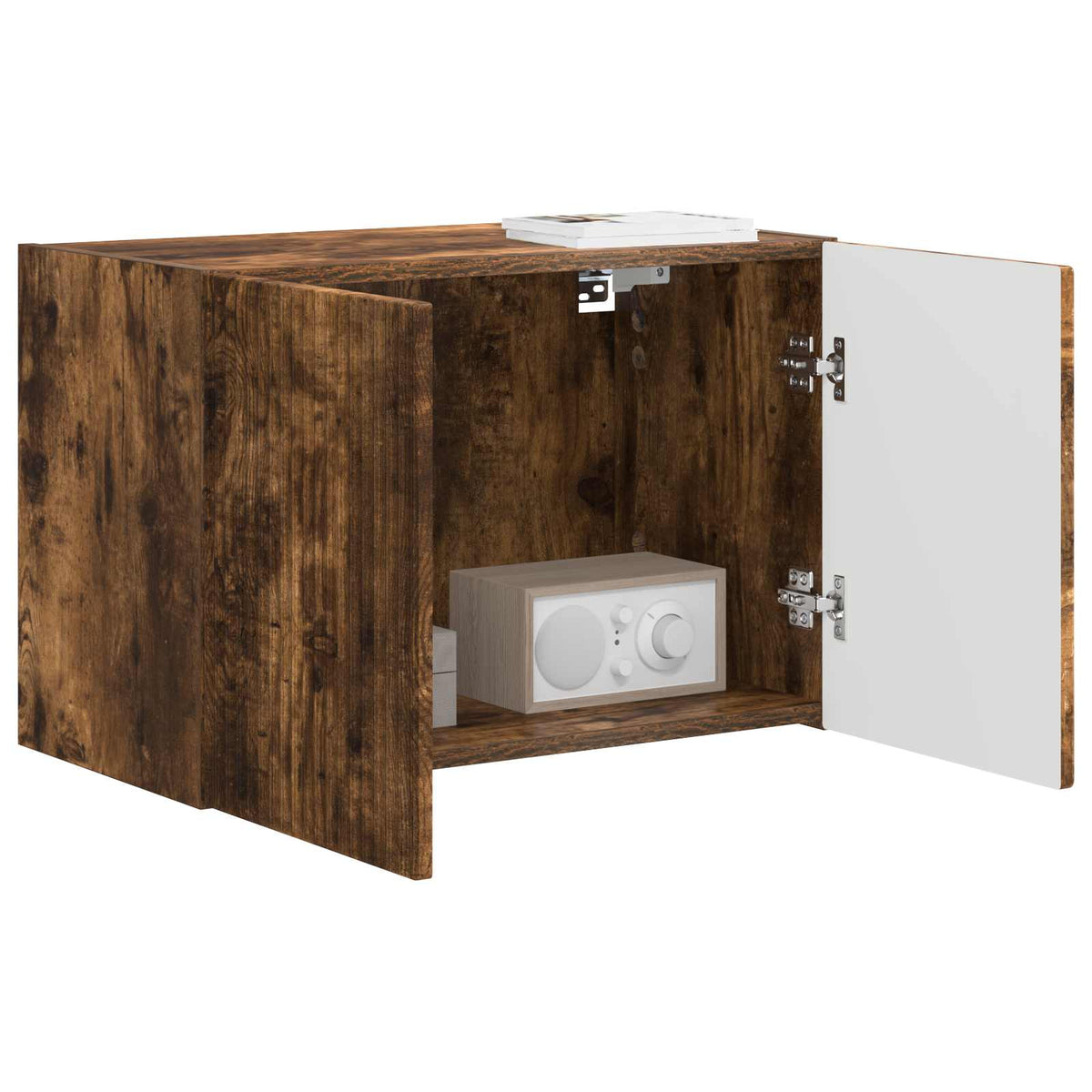 Tv Wall Cabinet 59,5 X 31 X 40 Cm Kouřový Dub Kompozitní Dřevo