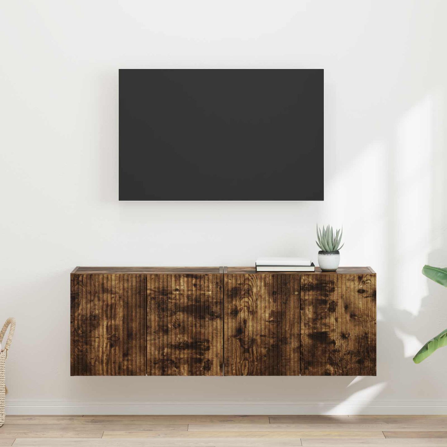 Tv Wall Cabinet 2 Pcs Kouřový Dub Kompozitní Dřevo
