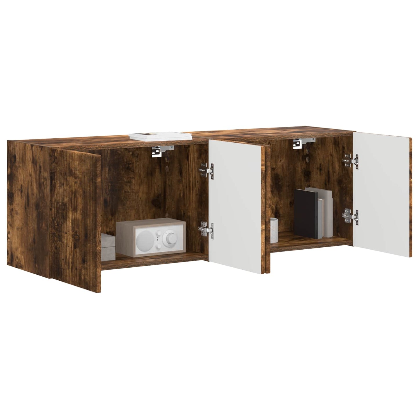 Tv Wall Cabinet 2 Pcs Kouřový Dub Kompozitní Dřevo