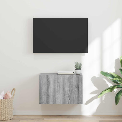 Tv Wall Cabinet 59,5 X 31 X 40 Cm Šedá Sonoma Kompozitní Dřevo