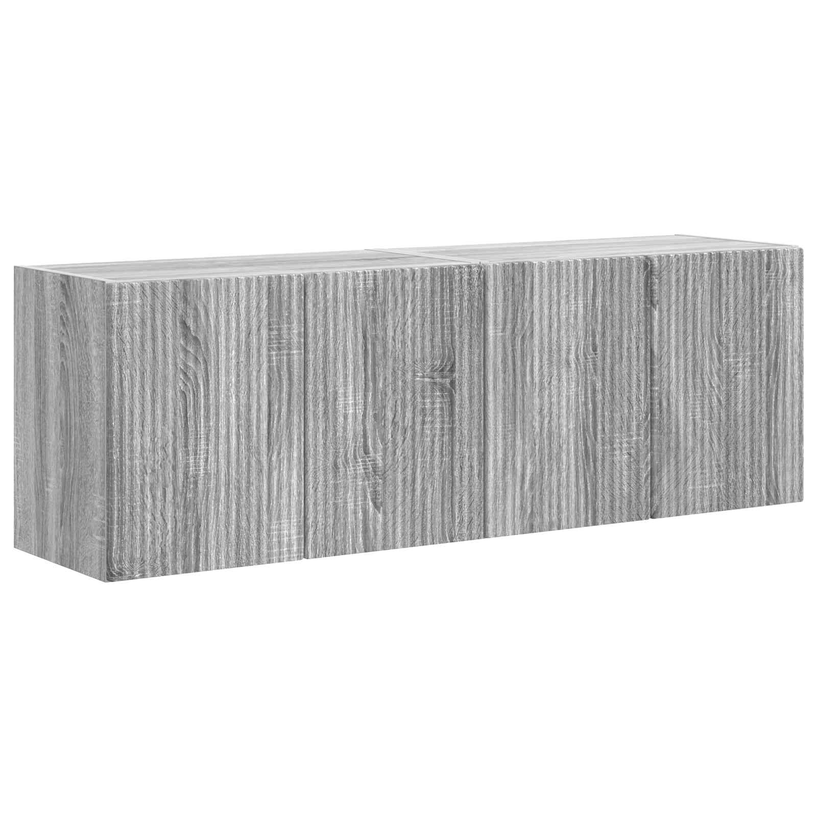 Tv Wall Cabinet 2 Pcs Šedá Sonoma Kompozitní Dřevo
