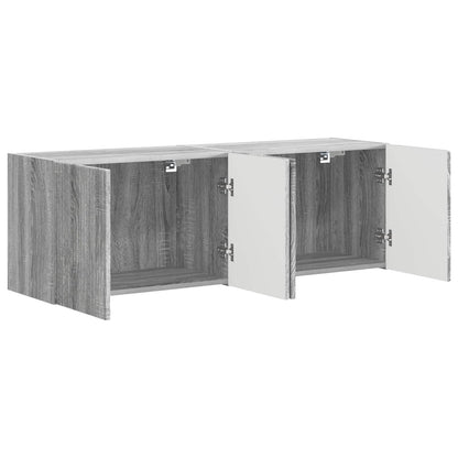 Tv Wall Cabinet 2 Pcs Šedá Sonoma Kompozitní Dřevo