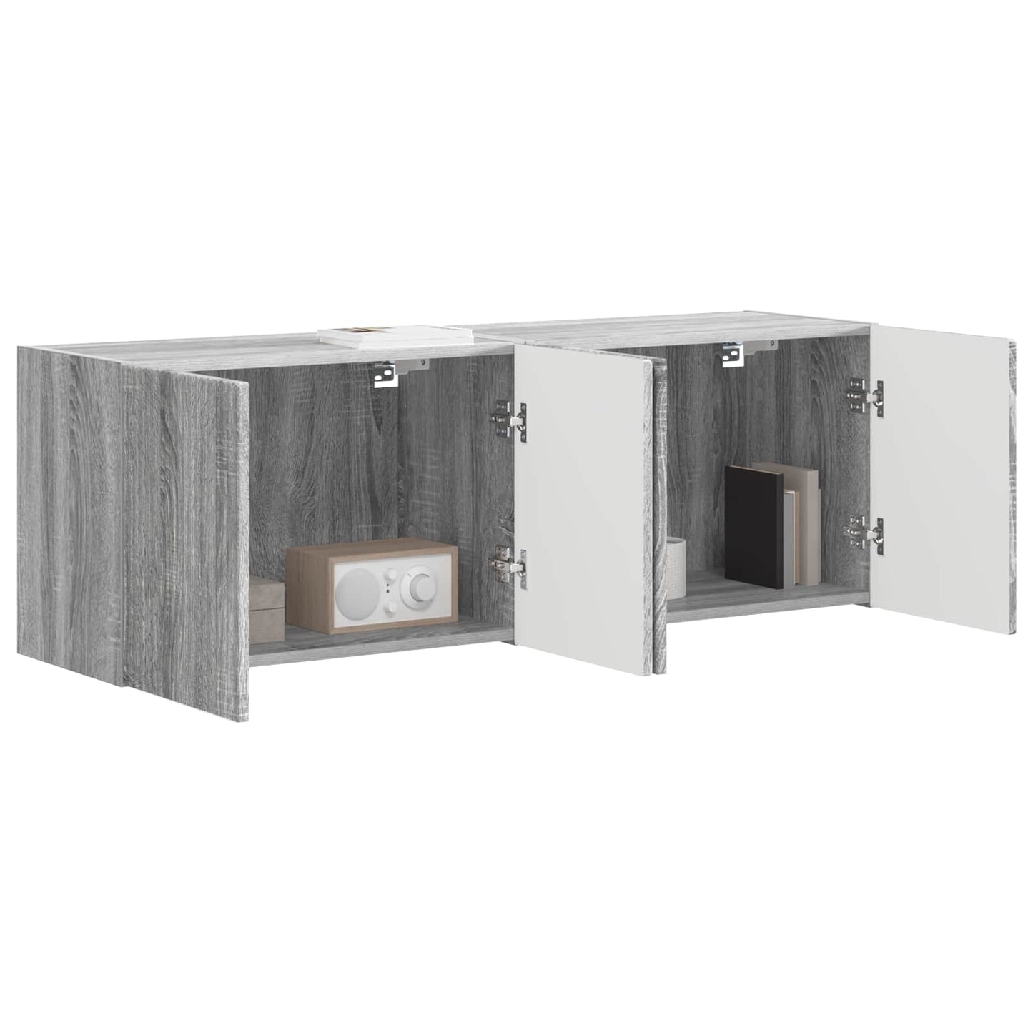 Tv Wall Cabinet 2 Pcs Šedá Sonoma Kompozitní Dřevo