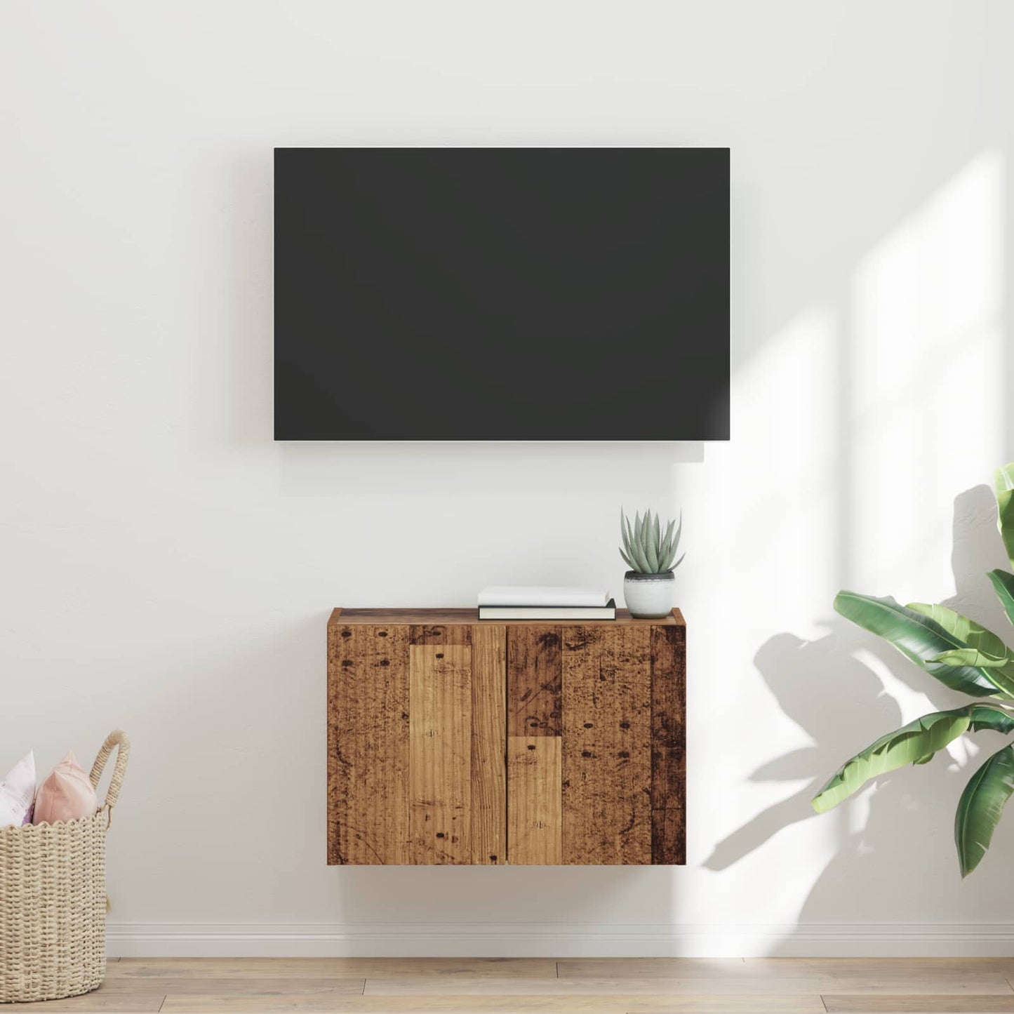 Tv Wall Cabinet 59,5 X 31 X 40 Cm Staré Dřevo Kompozitní Dřevo