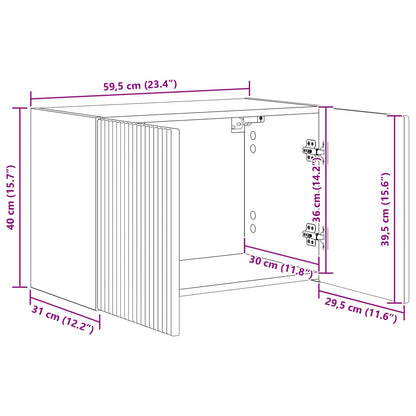 Tv Wall Cabinet 59,5 X 31 X 40 Cm Staré Dřevo Kompozitní Dřevo