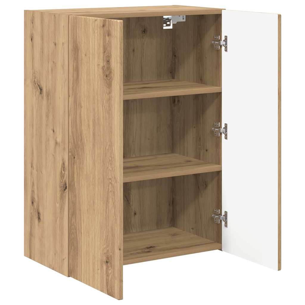 Tv Wall Cabinet 59,5 X 31 X 60 Cm Bílá Kompozitní Dřevo