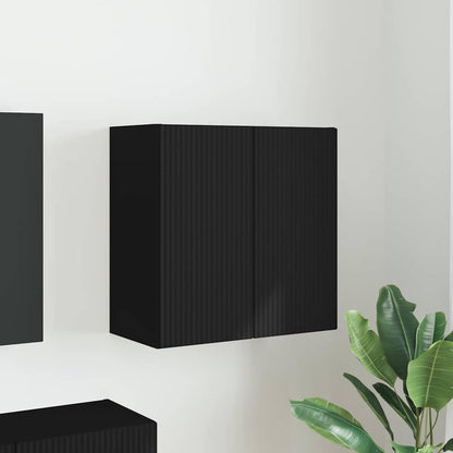 Tv Wall Cabinet 59,5 X 31 X 60 Cm Černá Kompozitní Dřevo
