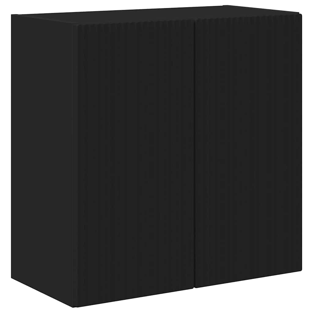 Tv Wall Cabinet 59,5 X 31 X 60 Cm Černá Kompozitní Dřevo