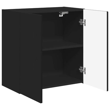 Tv Wall Cabinet 59,5 X 31 X 60 Cm Černá Kompozitní Dřevo