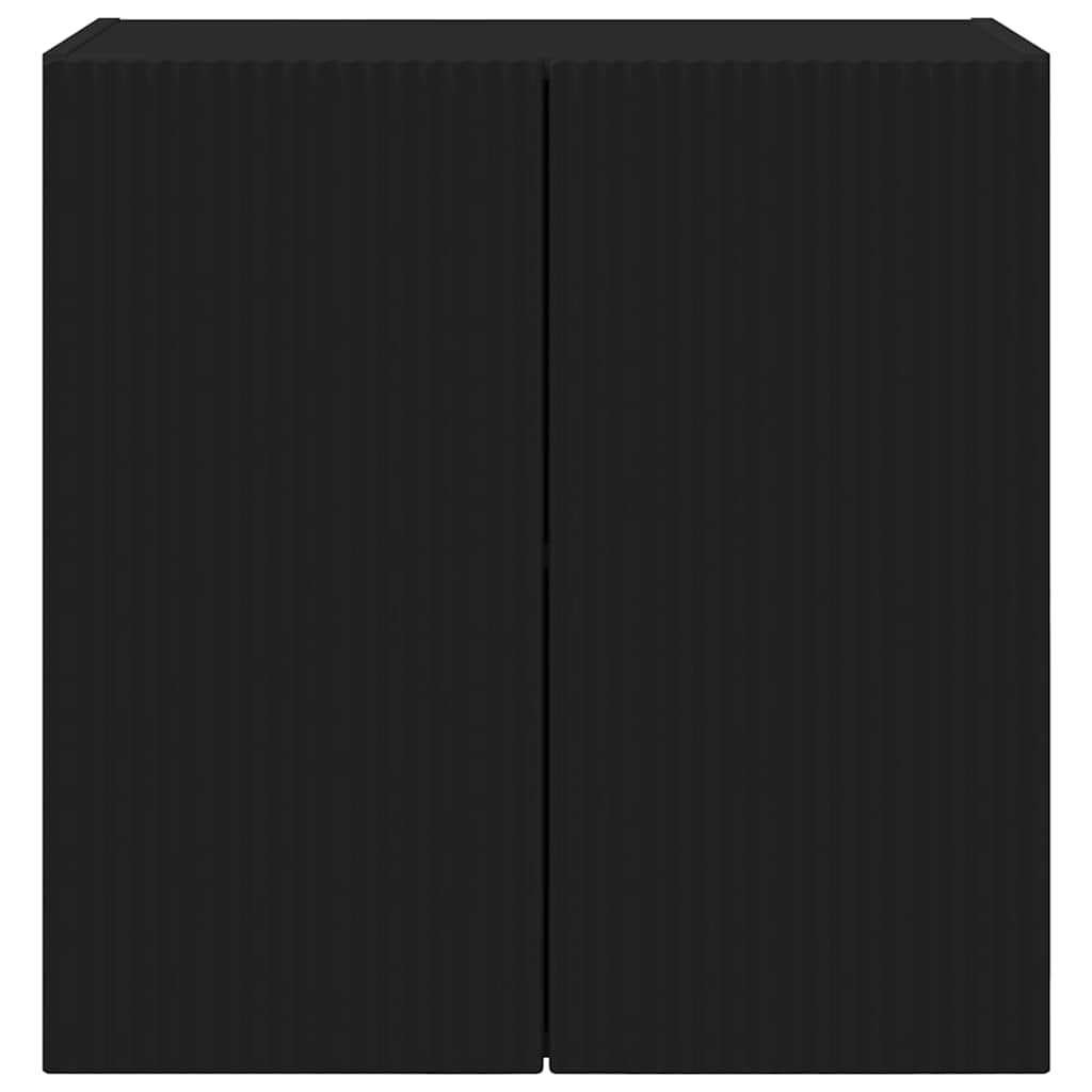 Tv Wall Cabinet 59,5 X 31 X 60 Cm Černá Kompozitní Dřevo