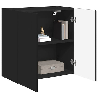 Tv Wall Cabinet 59,5 X 31 X 60 Cm Černá Kompozitní Dřevo