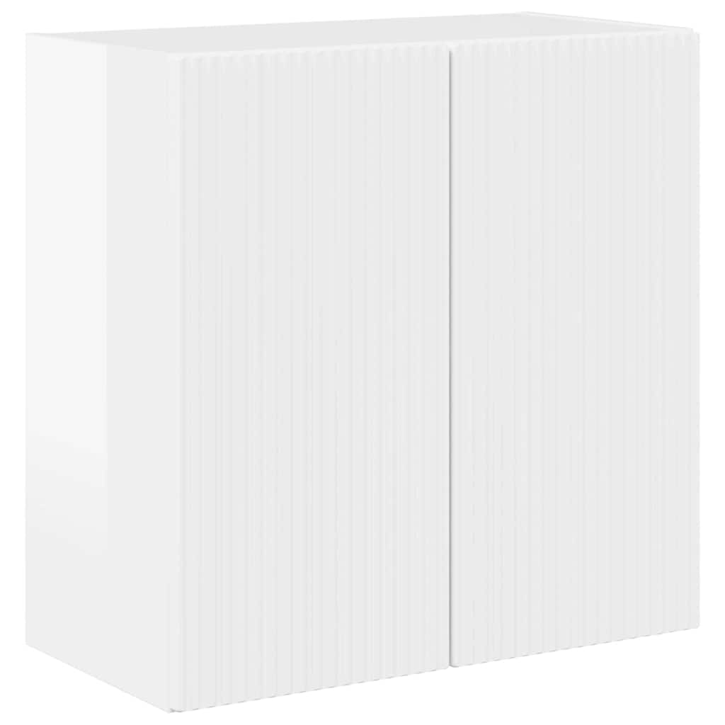 Tv Wall Cabinet 59,5 X 31 X 60 Cm Vysoce Lesklá Bílá