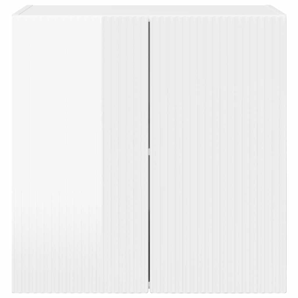 Tv Wall Cabinet 59,5 X 31 X 60 Cm Vysoce Lesklá Bílá