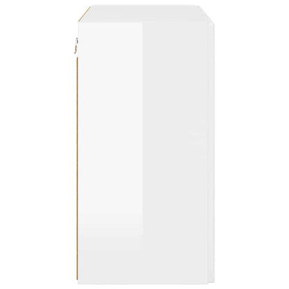 Tv Wall Cabinet 59,5 X 31 X 60 Cm Vysoce Lesklá Bílá