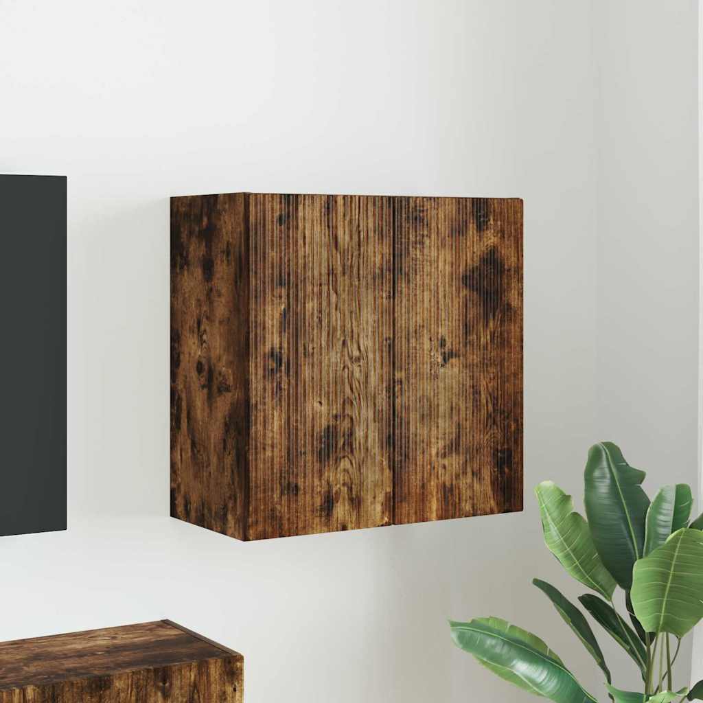 Tv Wall Cabinet 59,5 X 31 X 60 Cm Kouřový Dub Kompozitní Dřevo