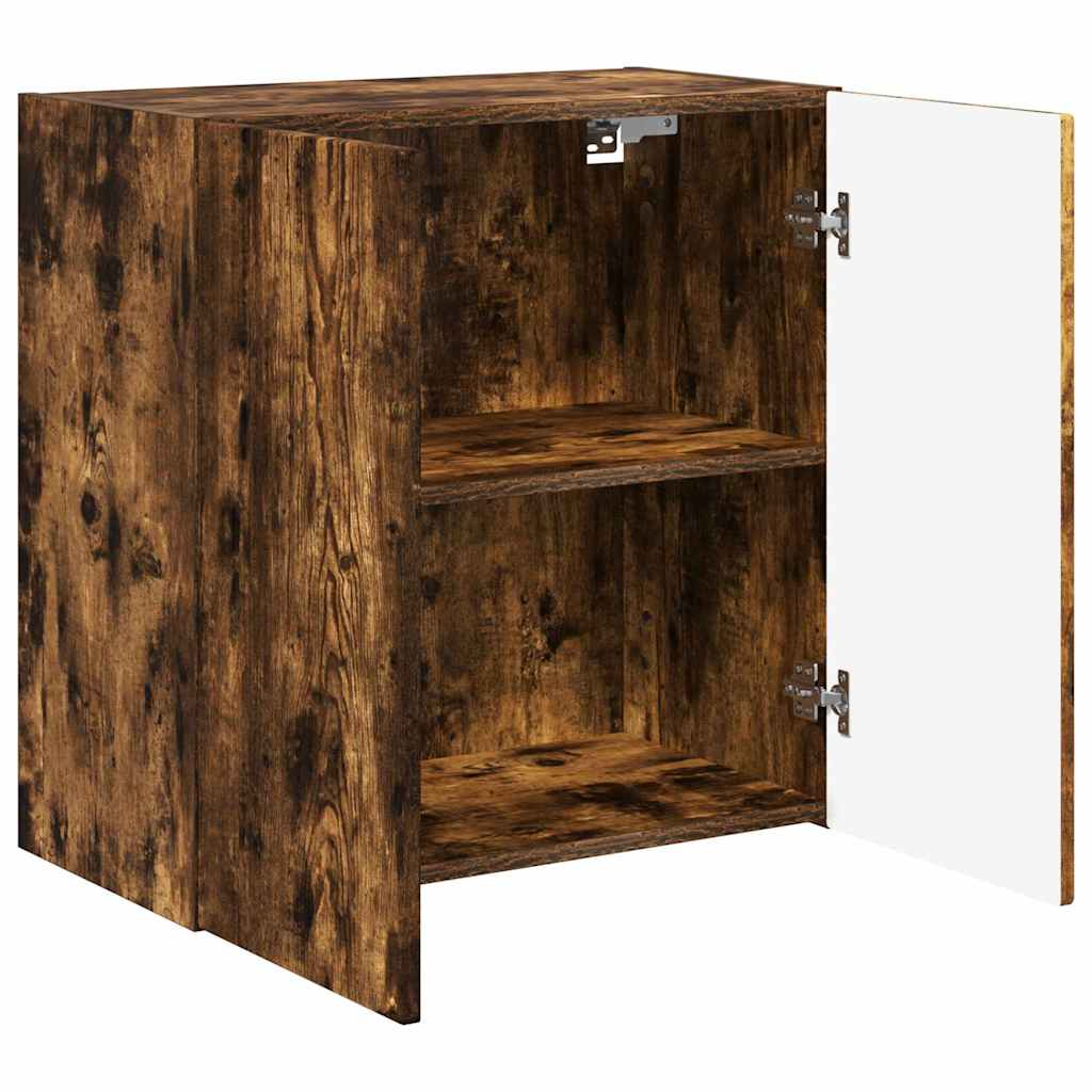 Tv Wall Cabinet 59,5 X 31 X 60 Cm Kouřový Dub Kompozitní Dřevo
