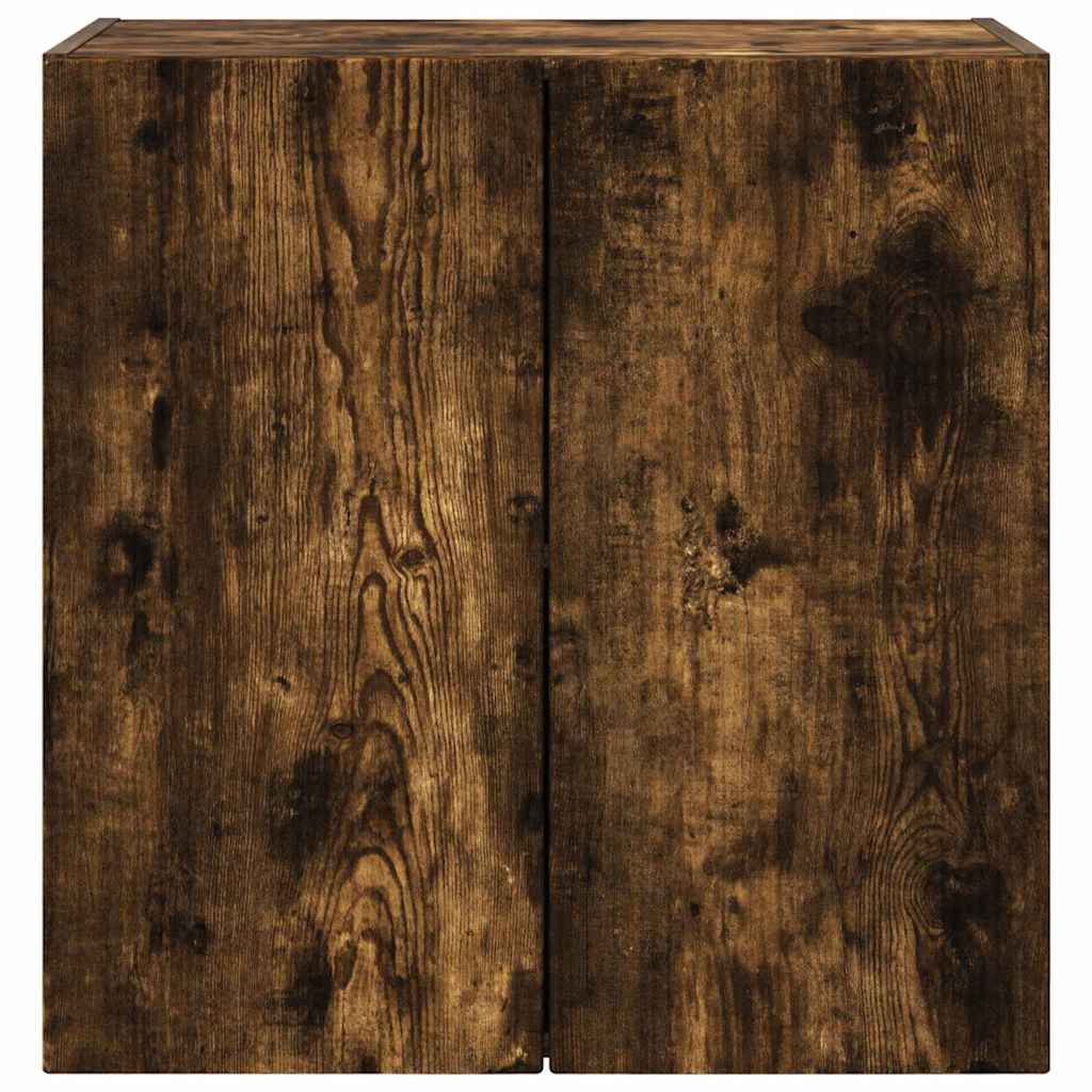 Tv Wall Cabinet 59,5 X 31 X 60 Cm Kouřový Dub Kompozitní Dřevo