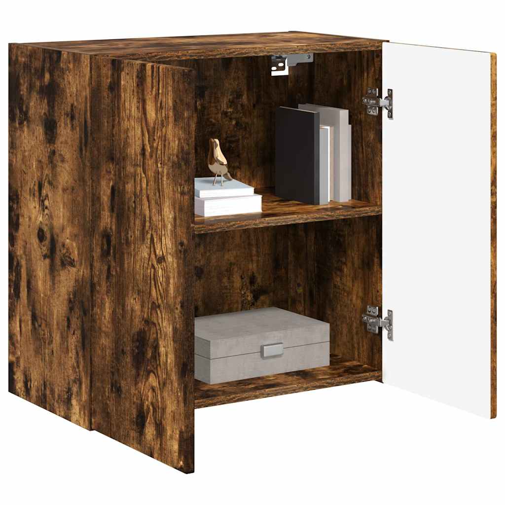Tv Wall Cabinet 59,5 X 31 X 60 Cm Kouřový Dub Kompozitní Dřevo