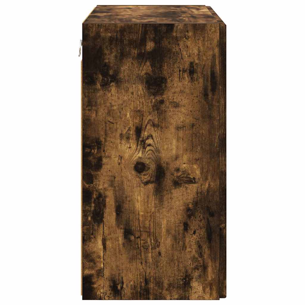 Tv Wall Cabinet 59,5 X 31 X 60 Cm Kouřový Dub Kompozitní Dřevo