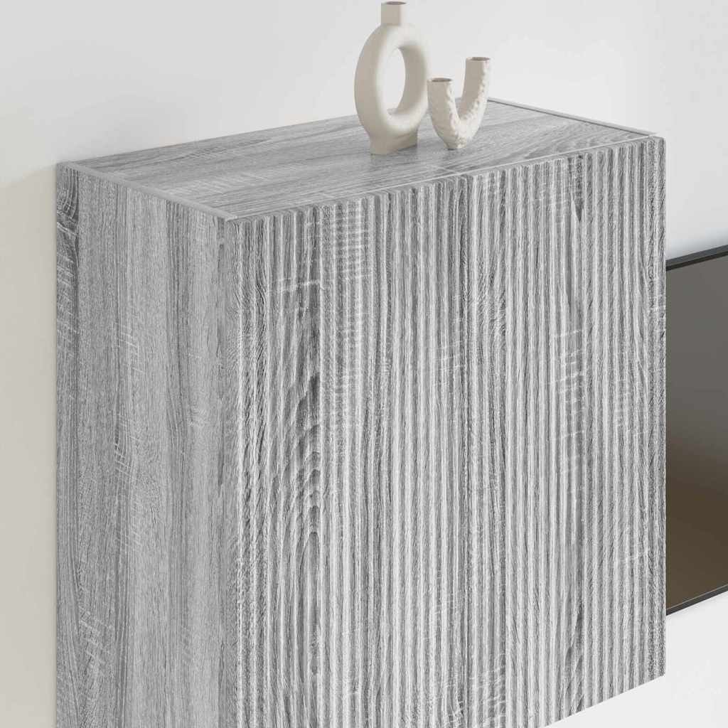 Tv Wall Cabinet 59,5 X 31 X 60 Cm Šedá Sonoma Kompozitní Dřevo