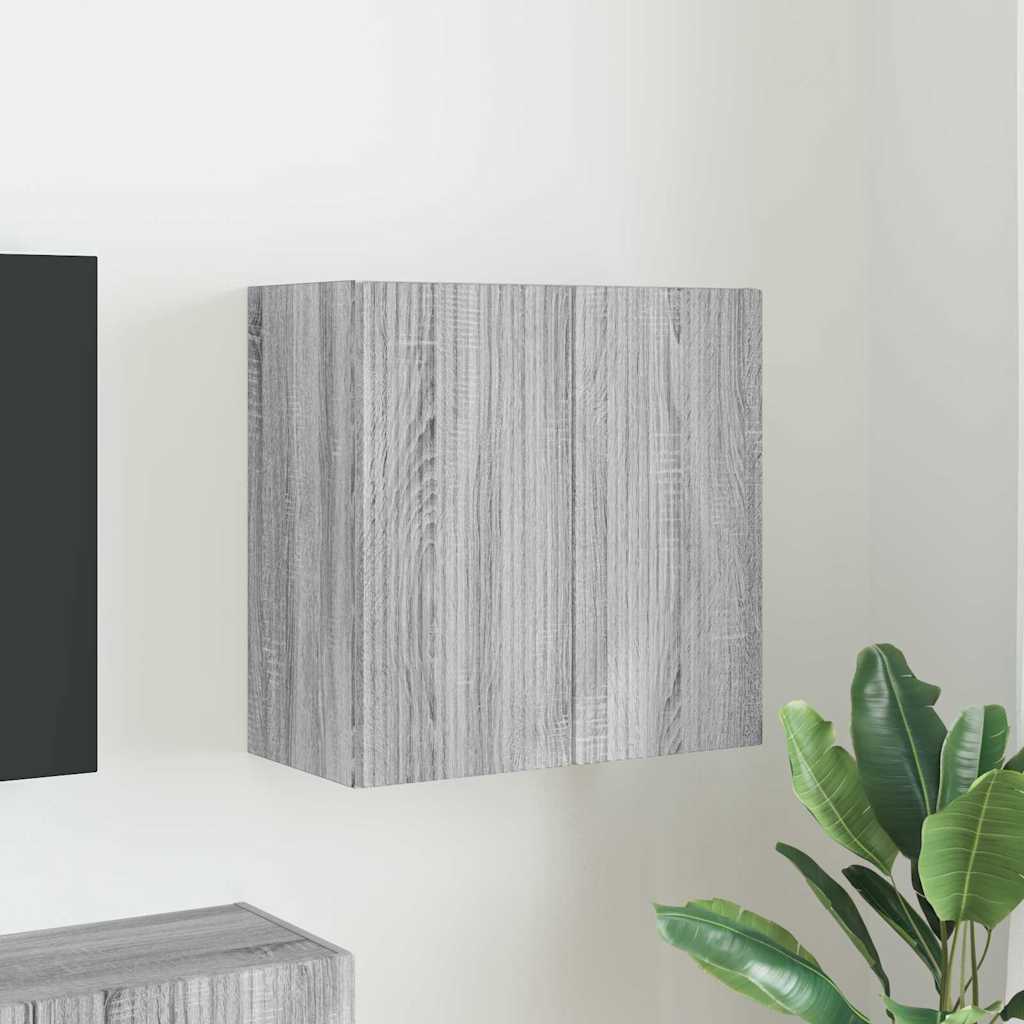 Tv Wall Cabinet 59,5 X 31 X 60 Cm Šedá Sonoma Kompozitní Dřevo
