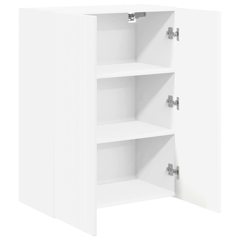 Tv Wall Cabinet 59,5 X 31 X 80 Cm Bílá Kompozitní Dřevo