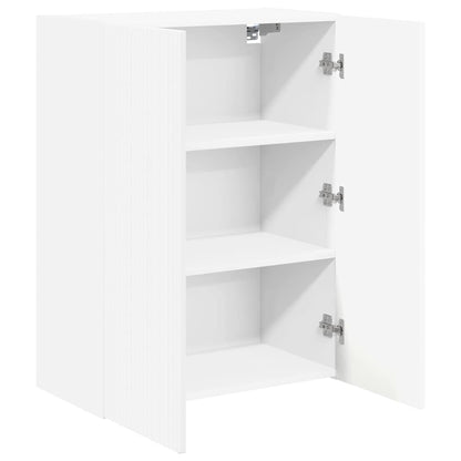 Tv Wall Cabinet 59,5 X 31 X 80 Cm Bílá Kompozitní Dřevo