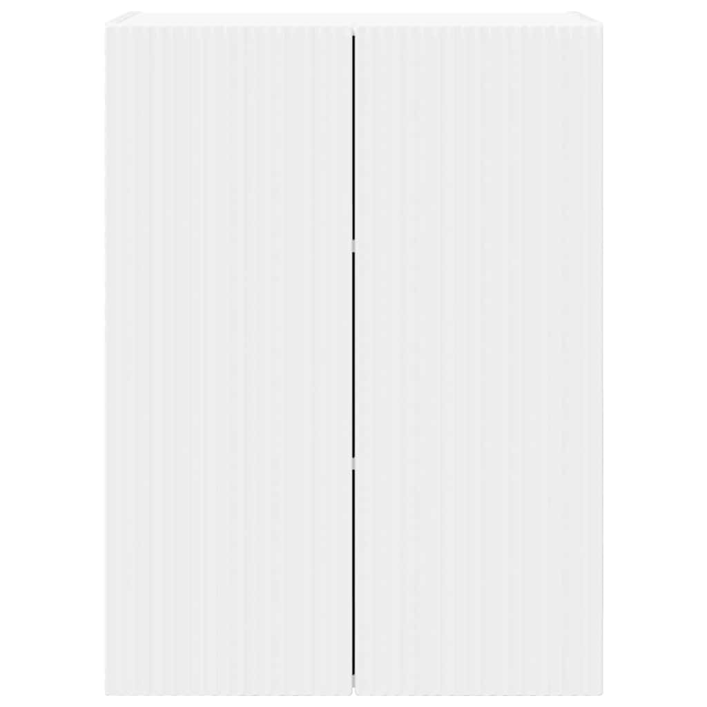 Tv Wall Cabinet 59,5 X 31 X 80 Cm Bílá Kompozitní Dřevo