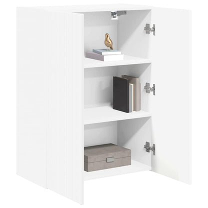 Tv Wall Cabinet 59,5 X 31 X 80 Cm Bílá Kompozitní Dřevo