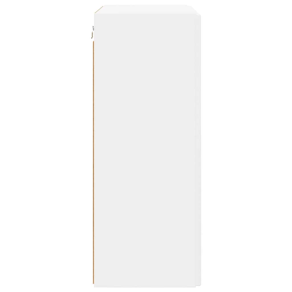 Tv Wall Cabinet 59,5 X 31 X 80 Cm Bílá Kompozitní Dřevo