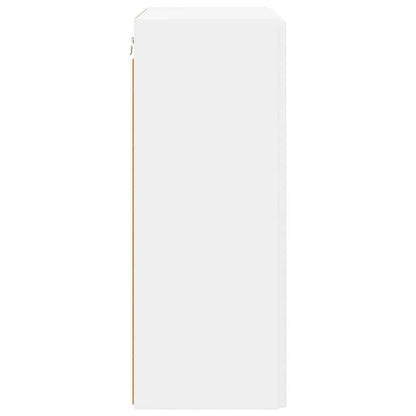 Tv Wall Cabinet 59,5 X 31 X 80 Cm Bílá Kompozitní Dřevo