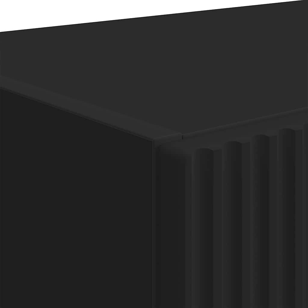 Tv Wall Cabinet 59,5 X 31 X 80 Cm Černá Kompozitní Dřevo